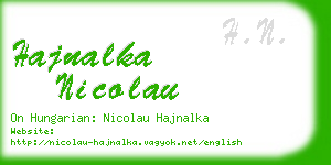 hajnalka nicolau business card